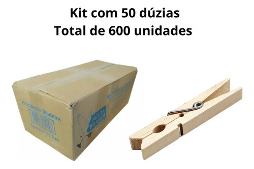 Prendedores De Roupas De Madeira Cx 50 Dz Atacado 1