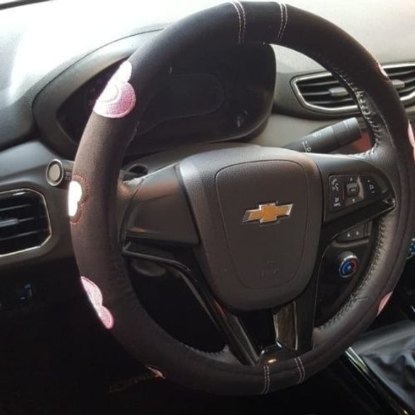 Cubre Volante Negro/corazones Bordados- Línea Mujer-ladycar 1