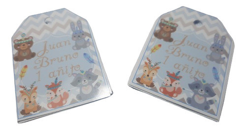 Tags Souvenir Etiqueta Cumpleños X 32 Animales Bosque 0