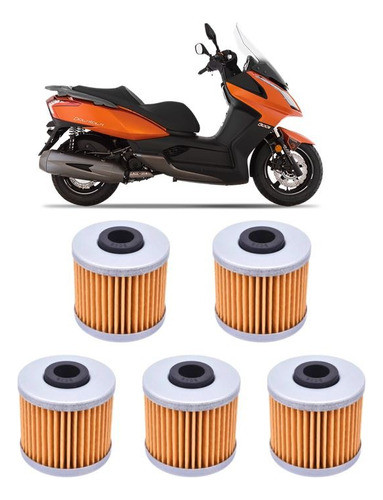 Kit 5 Filtros De Óleo Kymco Downtown 300/300i 0