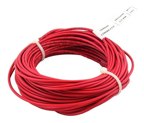 Cable Unipolar Flexible Pvc 2.5mm Rojo Rollo X25m 1