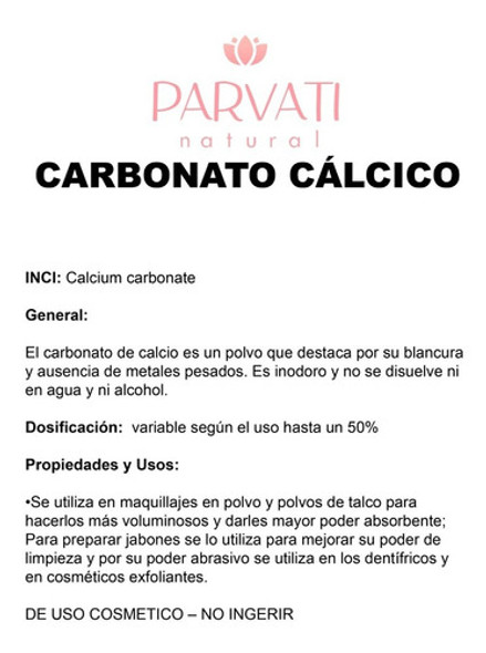 Carbonato De Calcio - Uso Cosmetico - 1 Kg 1