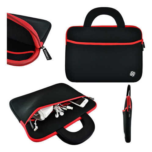 Estuche Con Mangas De Neopreno Negro / Rojo Kozmicc  Manija 0
