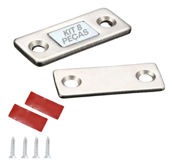 Fecho Magnético Armário Porta Imã Ultra Forte Kit C/ 8 Peças 0