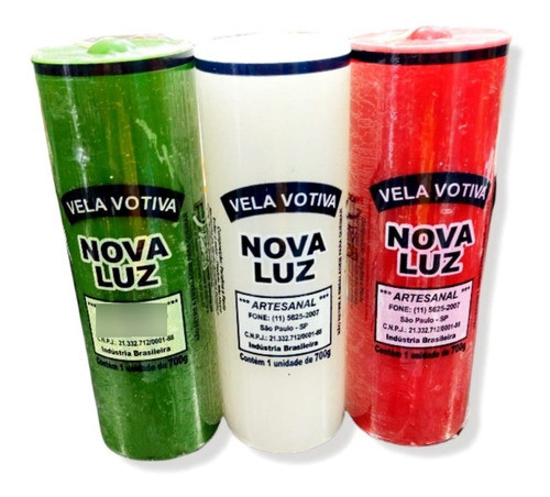 Vela De 14 Dias Branca E Colorida 700 Gr Kit 4 Unidades. 1