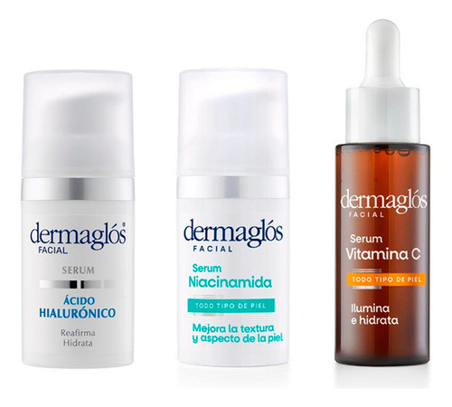Set Serum Acido Hialuronico+niacinamida+vitamina C Dermaglos 0