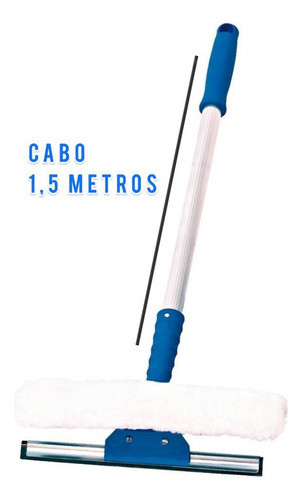 Rodo Limpa Vidro 25 Cm Profissional Com Cabo 1,50 Metros 1