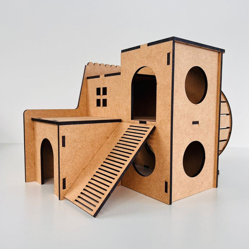 Casinha Para Hamster Com Gira Gira Mdf 1