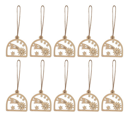 Pingente De Natal, 40 Conjuntos De Pingentes De Madeira Oca, 0