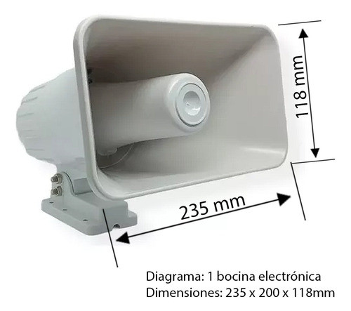 Bocina 30 Watts Con Soporte Blanca Carcaza Plastica 1