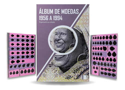 Kit 3 Álbuns Para Moedas Réis Inflacionários 1888 A 1994 1