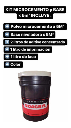 Combo Micro+base Niv. 5m2 Incluye Imprimación,aditivo Y Laca 0