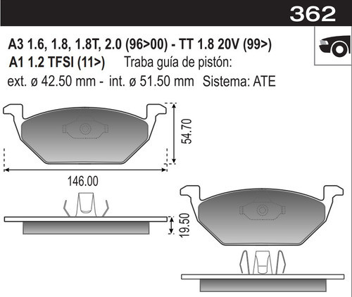 Pastillas Freno Delanteras Plasbestos Gol Trend Voyage 15/23 1