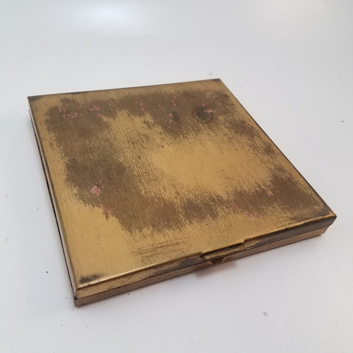 Polvera Antigua Art Nouveau Motivo Ajedrez 10 Cm 1