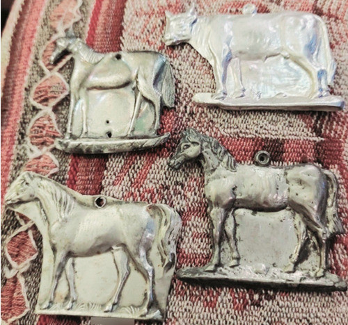 Exvoto Rogativa Pedido Plata 14 Gr. Vacuno Vaca Toro Caballo 0