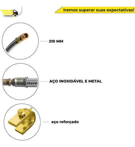 Malha De Aço + Suporte: Extensão Flexível 210mm 1