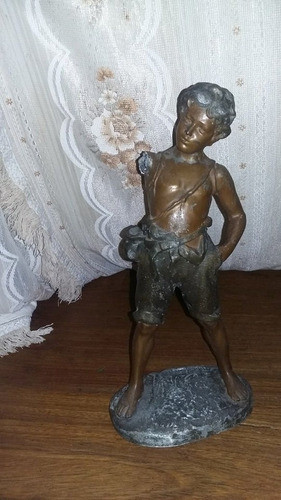 Estatua De Estaño  Sellada Le Falta Un Brazo 0