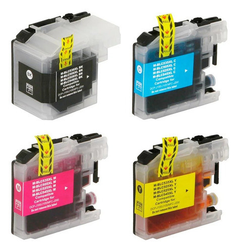 Kit 4 Cartucho Compatível Brother Lc509 505 Mfc-j200 Dcp-j10 0