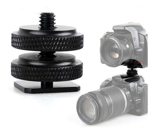 Adaptador 1/4 Metal Zapata Doble Y Tuerca Foto Video Sc-12 0