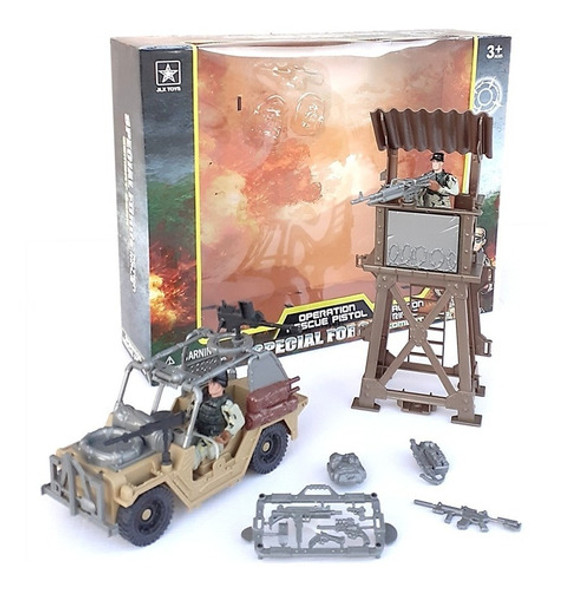 Estacion Garage Fuerte Militar Juego De Soldadito Kit Grande 0