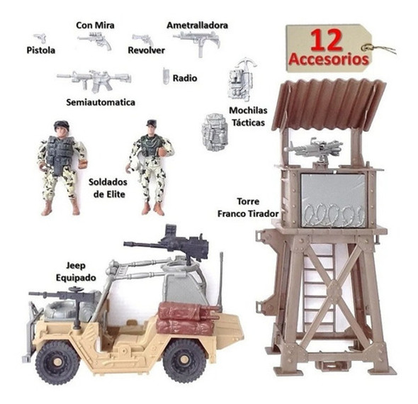 Estacion Garage Fuerte Militar Juego De Soldadito Kit Grande 1