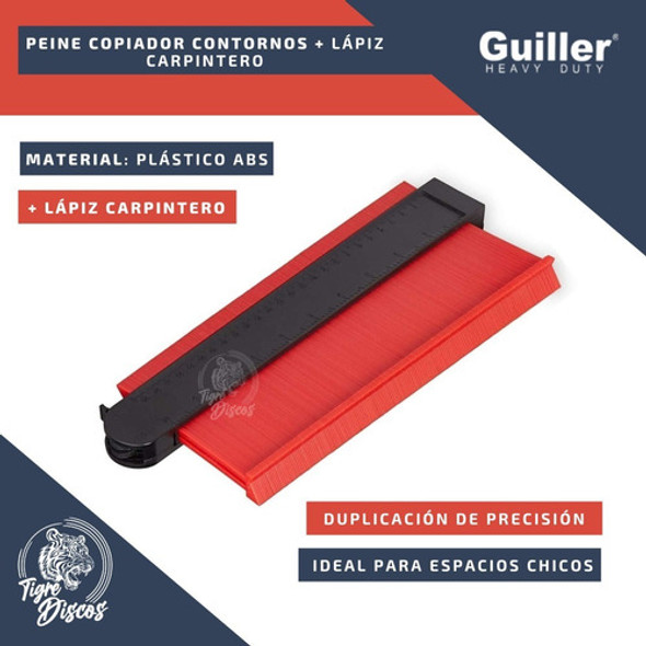 Peine Copiador Contornos Abs De 10''/254 Mm Guiller® + Lapiz 1