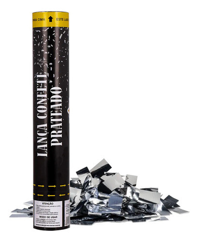 Lança Confetes 30cm Confetes Prata 1 Unidade 0