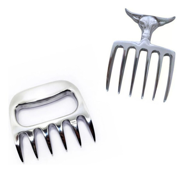 Par Garfo Boi 6 Dentes Garra D Urso Para Churrasco + Madeira 0