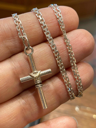 Luli Cadena Cruz Palito Nudo Plata 925 Unisex Oferta 1