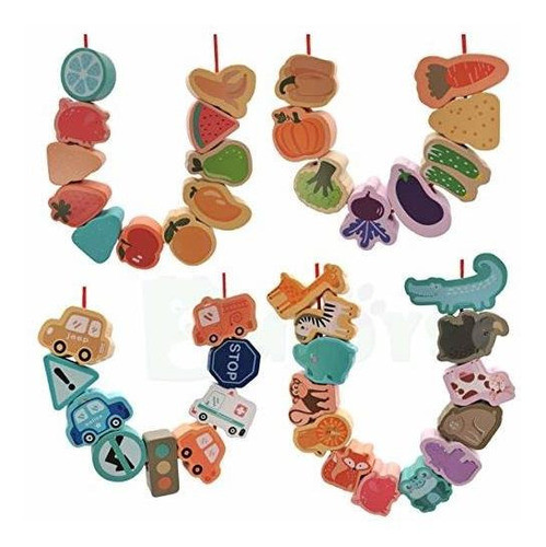 Bmtoys Transporte De Fruta Animal De Madera Cordon Cordones 0