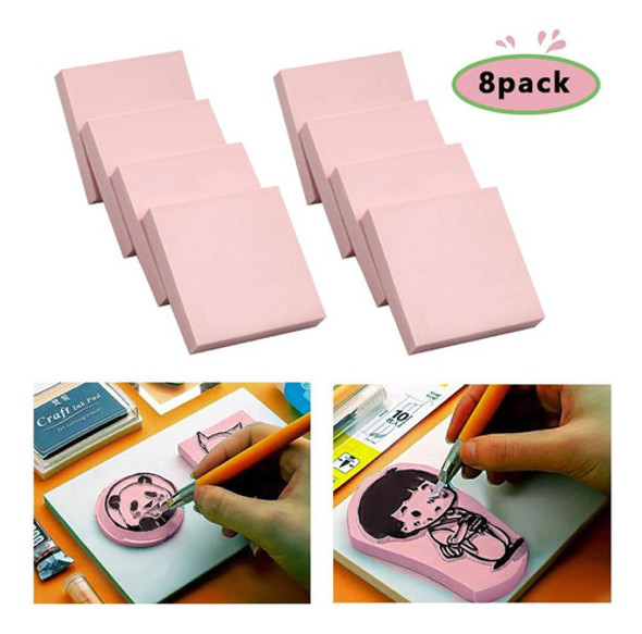 Bloques De Goma Rosa Para Grabado, 5x5 Cm, Fáciles De Tallar 1