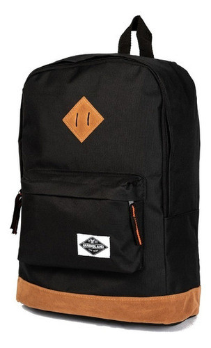 Mochila Queensland Porta Notebook Base Simil Gamuza Negra 0