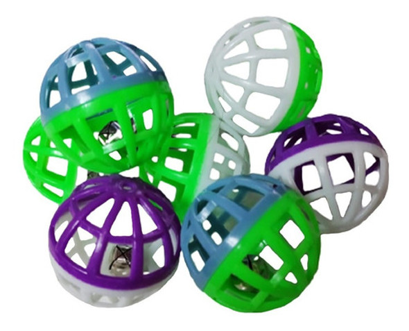 Set Pelotas X10 Unidades Juguete Gatos Canasta Cascabel 0
