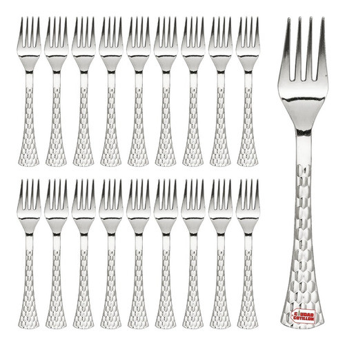 Tenedores Metalizado Plateado X18 Cubiertos Descartable - Cc 0