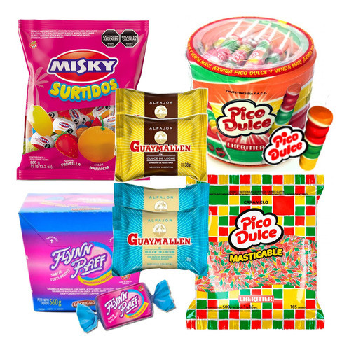 Combo Golosinas Cumpleaños 20 Chicos Pico Dulce Flynn Paff 0