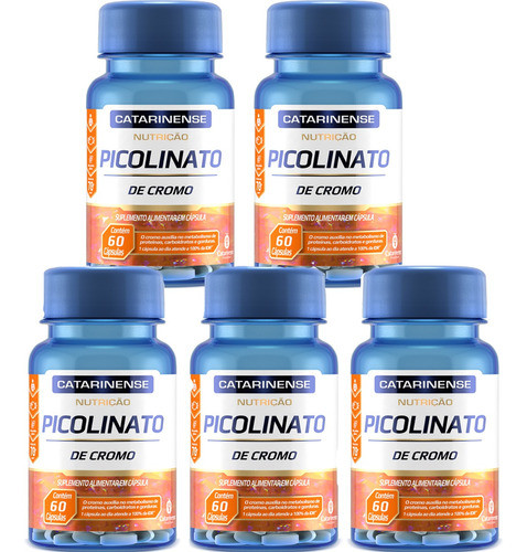Kit 5 Picolinato De Cromo 60 Cápsulas - Catarinense 0