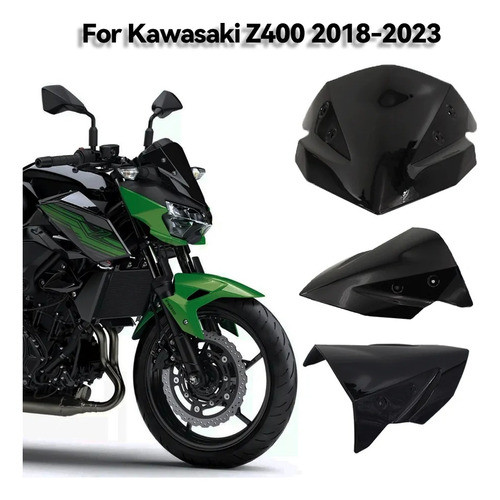 Parabrisa Bolha Cobertura Painel Kawasaki Z400 2017 Á 2021 1