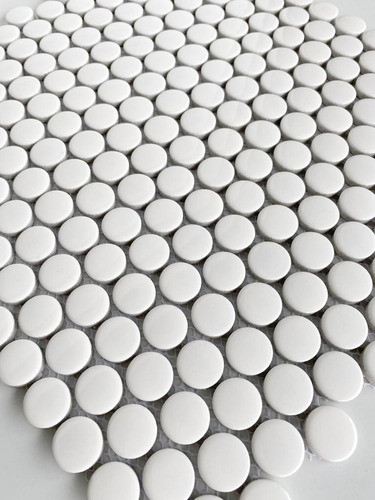 Fika Porc Malla Circulos Penny White Brillo 31,5x29,1 1