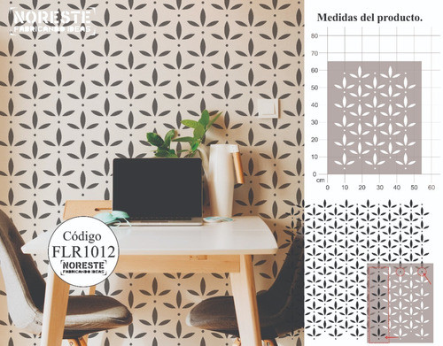 Stencil Floral Plantilla Decorativo Vintage 50x60 Flr1012 0