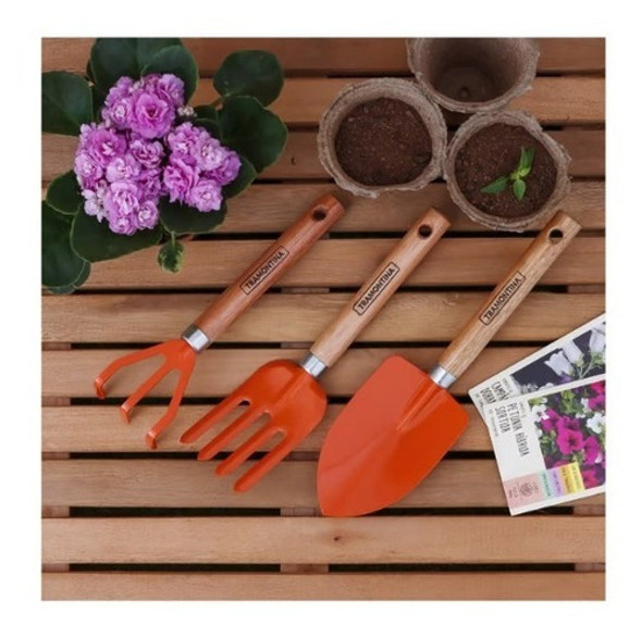 Kit Jardinagem 3 Peças Tramontina Aço Jardim Horta 1 Kit Jardinagem 3 Peças Tramontina Aço Jardim Horta 1