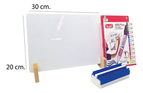 Pizarra/pizarrón Blanca 30x20 Premium + Accesorios. 1