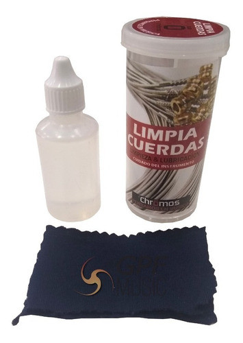 Limpia Cuerdas Para Guitarra Y Bajo Liquido Y Paño Aplicador Chromos 0