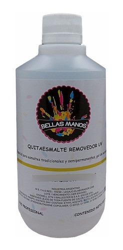 Quitaesmalte Removedor Uv Profesional  X 500 Bellas Manos 0