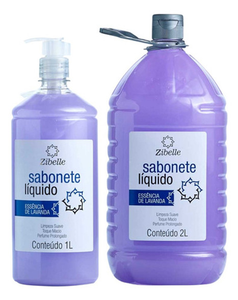 Kit Sabonete Líquido Lavanda 490ml + Refil 2l Zibelle 0 Kit Sabonete Líquido Lavanda 490ml + Refil 2l Zibelle 0