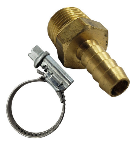 Acople Espiga 8mm - 5/16 Bronce Rosca 3/8 Con Abrazadera 0
