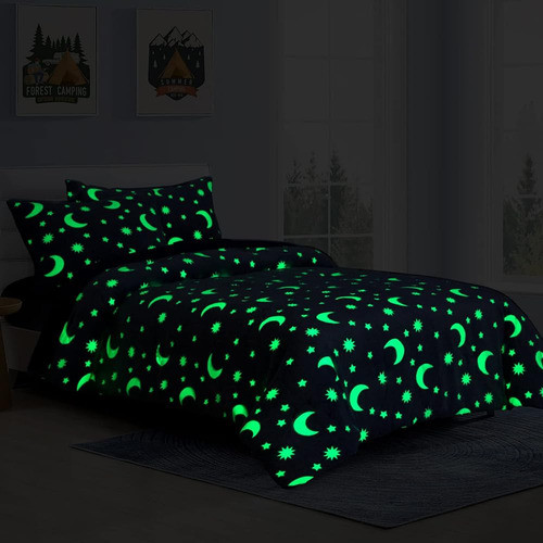 Hombys Glow In The Dark Comforter Set 7 Piece Full/queen Wit 1