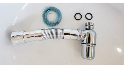 Sifão Universal Sanfonado Copo Metal Cromado,coz,lav,tanque 1