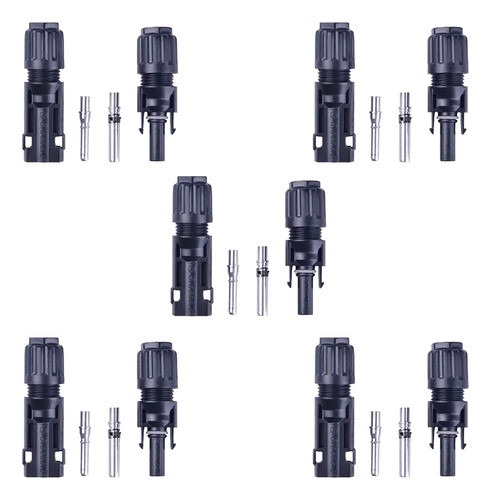 Set X5 Conectores Mc4 Paneles Solares Macho/hembra 1500v 0