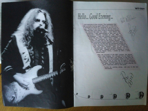 Roy Wood (the Move, Elo)  Libro De Gira Uk 1992 C/autógrafo 1