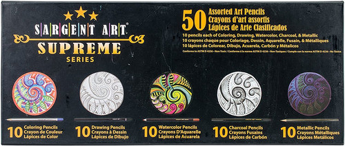 Kit De Lapices Colores Acuarela Carbon Metalicos Sargent ... 0